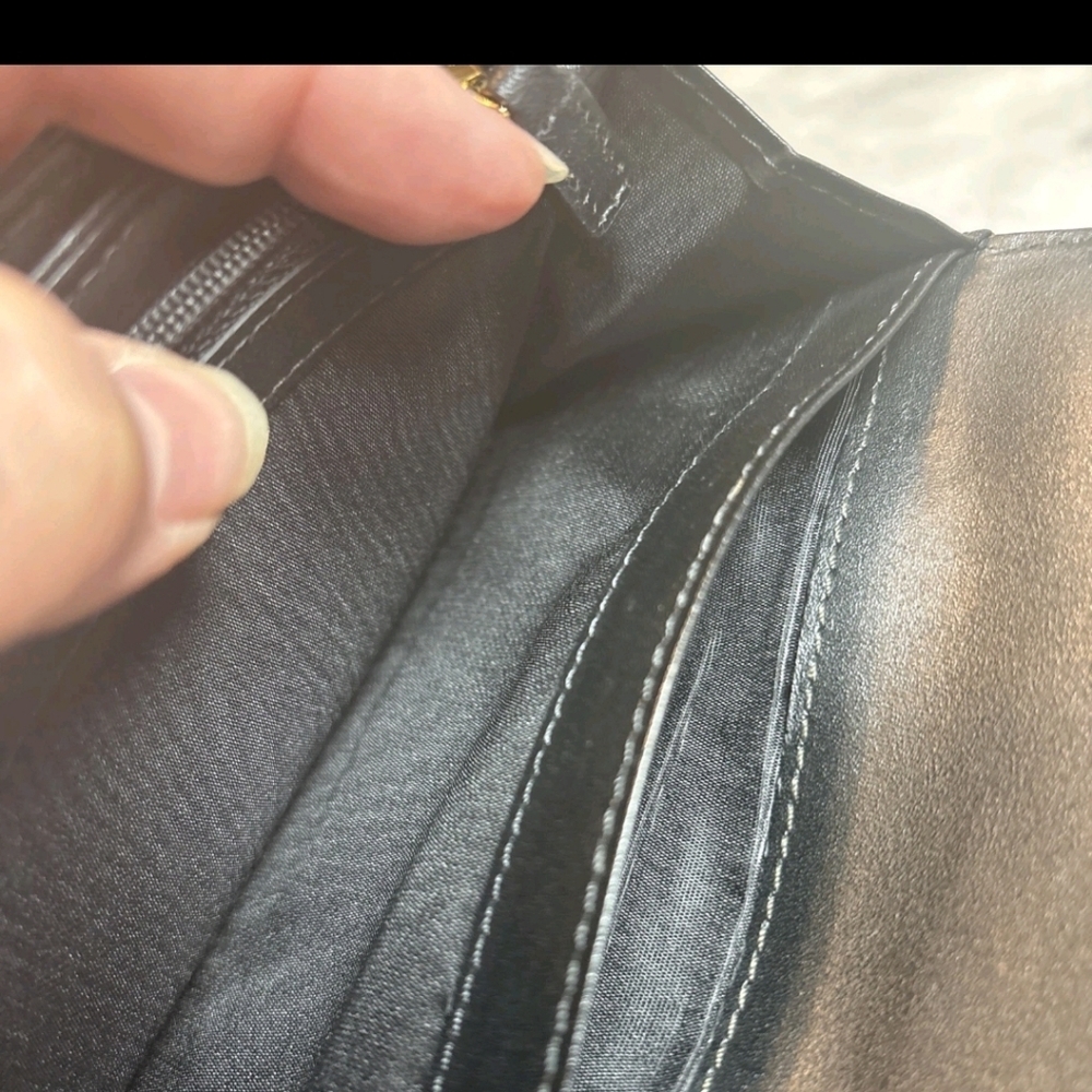 MCM Black Textured Wallet with Gold Accent - Picture 5 of 6
